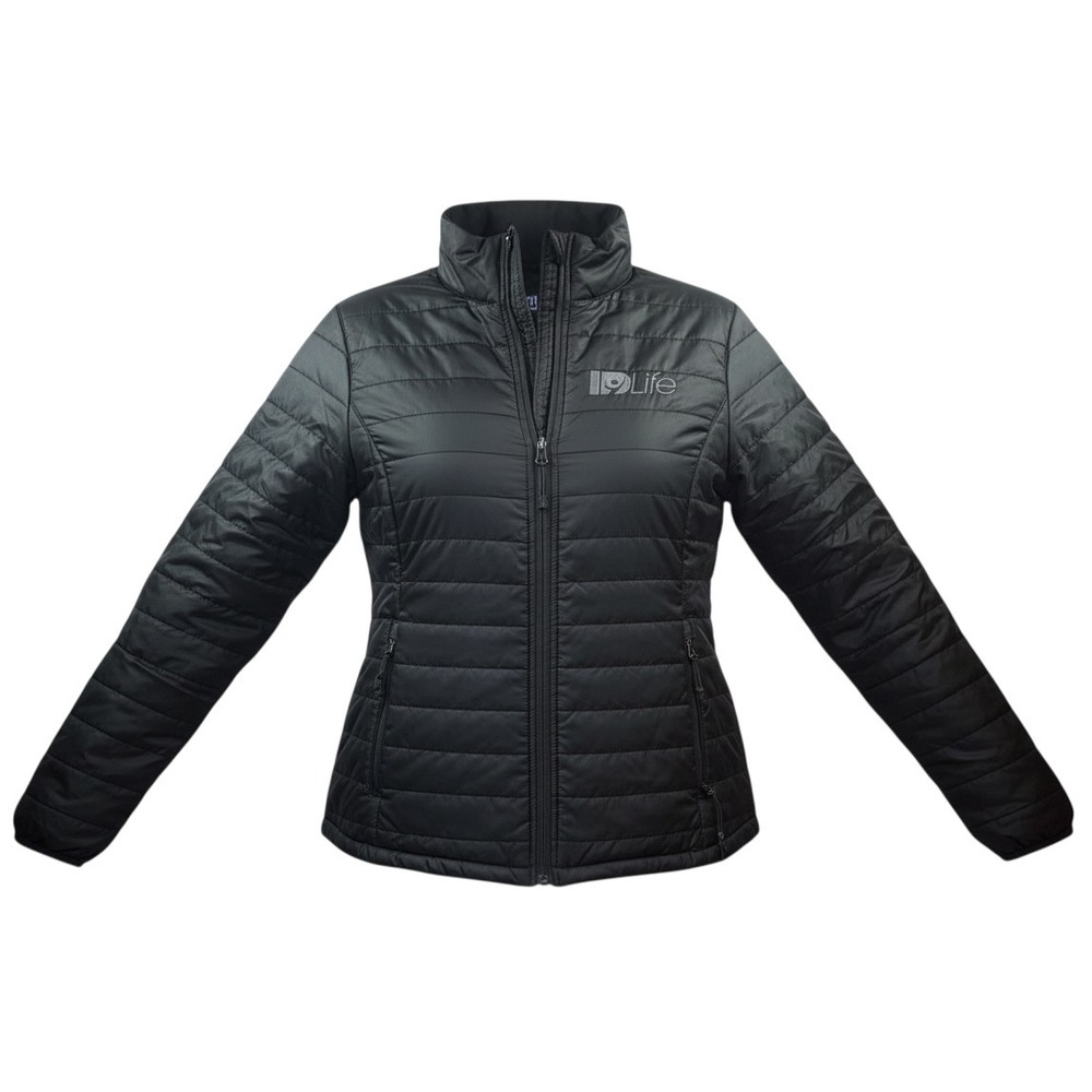 Port Authority Puffer Jacket Womens M Black Excellent Quilted IP Life Zip Up